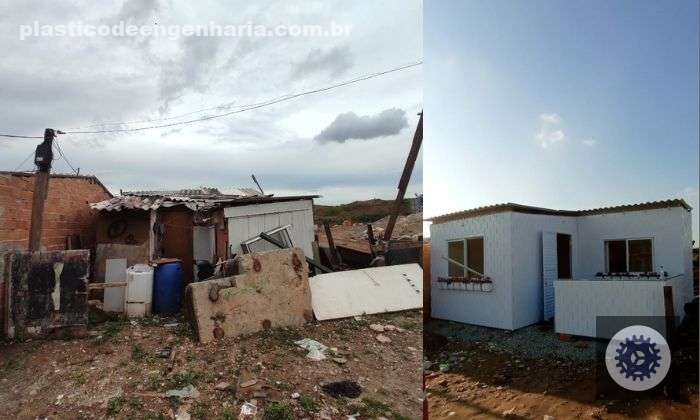 casa de plástico reciclado