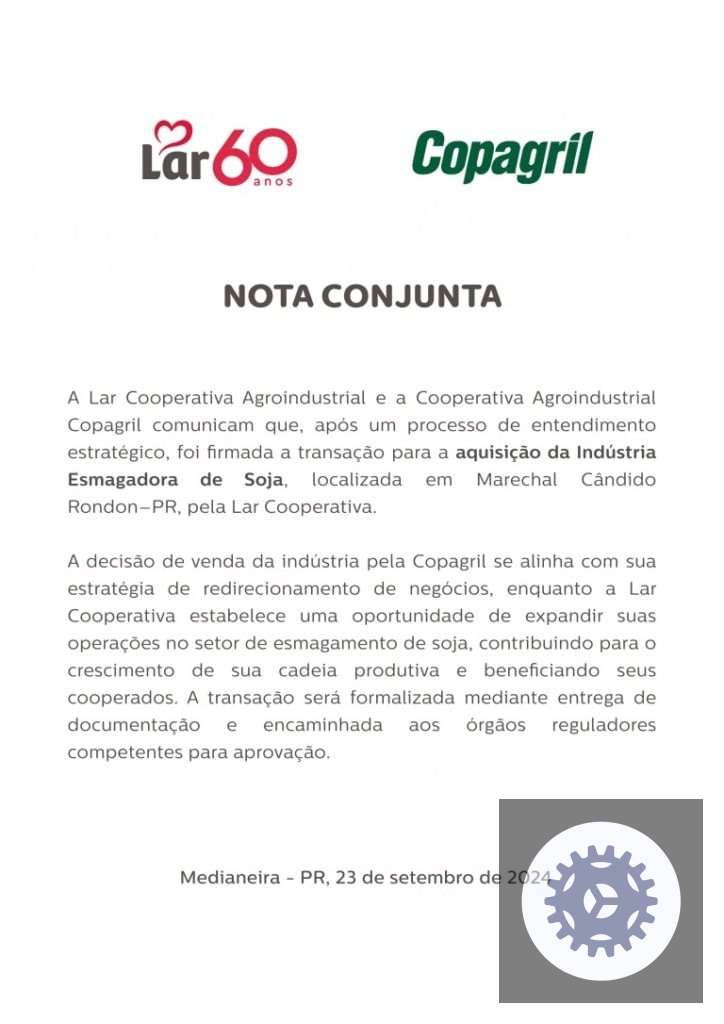 fusao impactante lar e copagril transformam industria de soja em