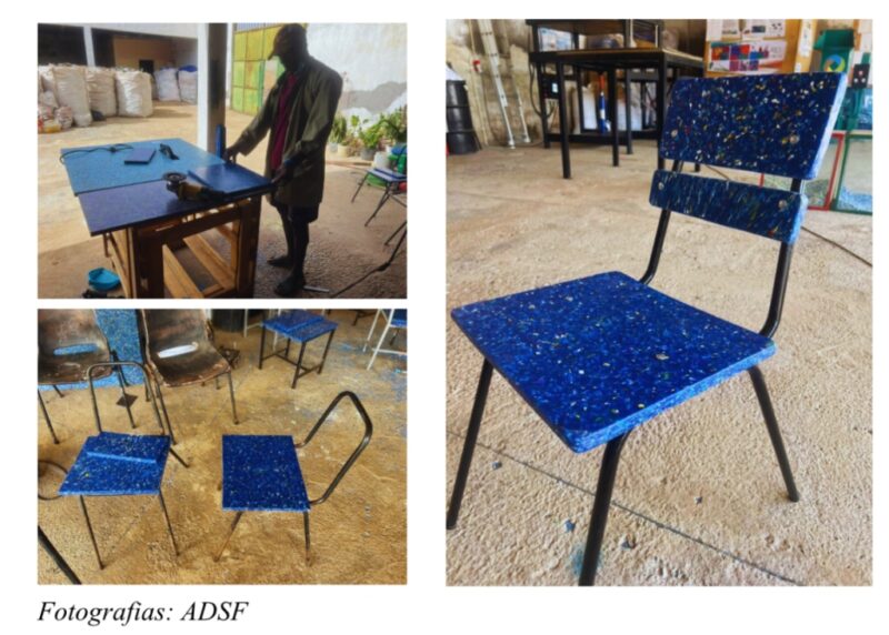 Projetos sustentáveis transformam plástico e resíduos em cadeiras escolares, rodas e bioplástico eficiente