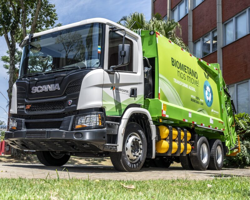 scania e marquise ambiental impulsionam sustentabilidade com caminhoes a biometano